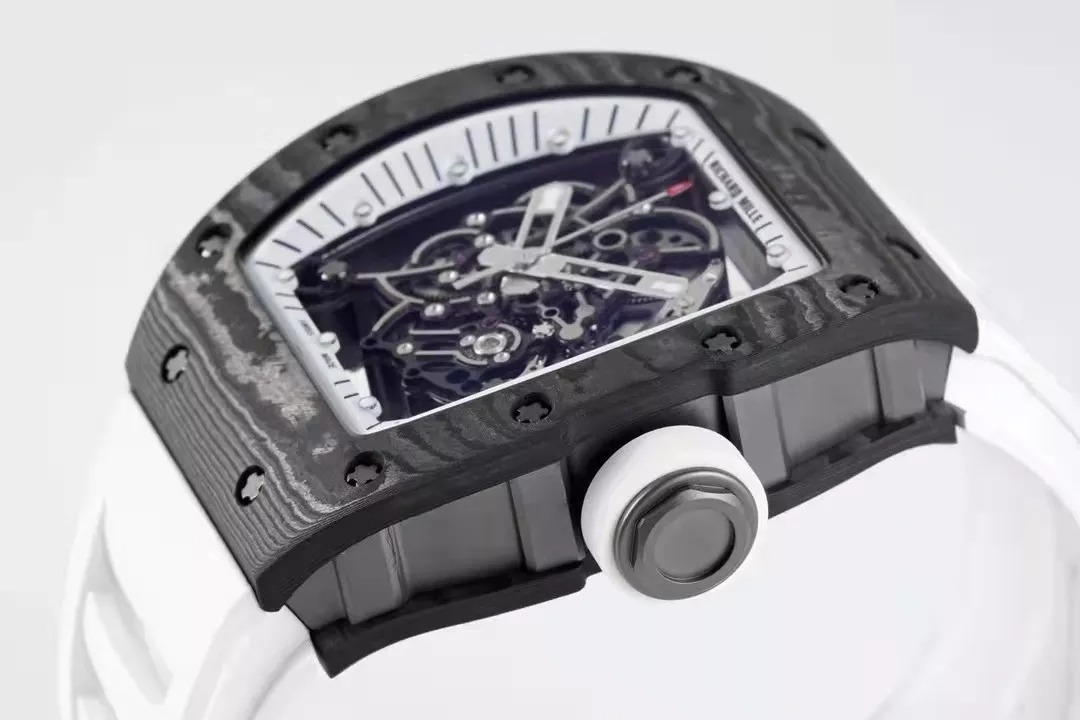 RM055 Skeleton White Dial Black Bezel White Rubber Strap ZF RMUL2