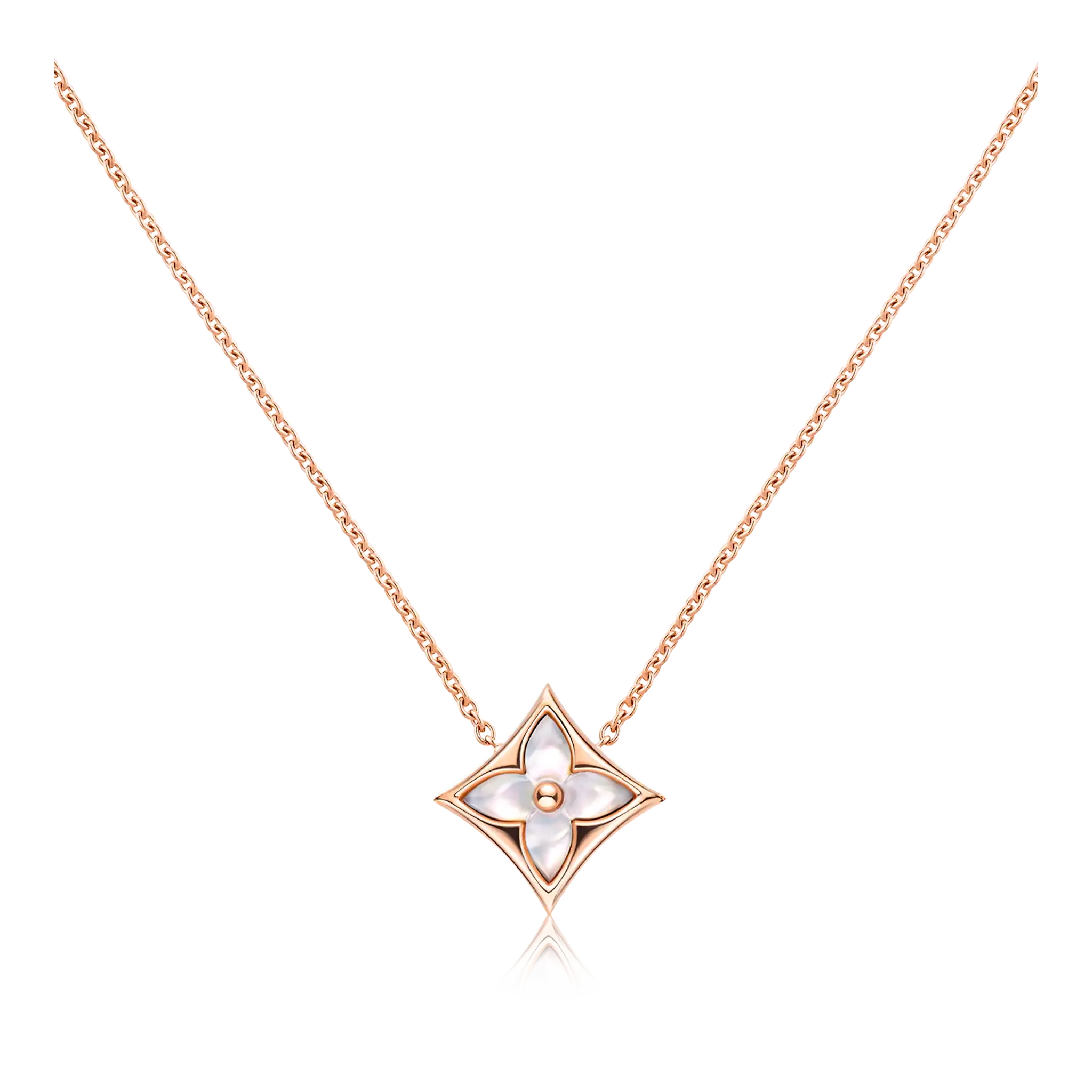 Color Blossom Star Pendant in Rose Gold with White Mother-of-Pearl