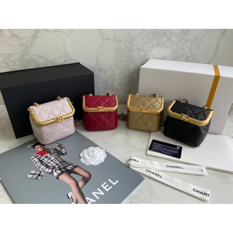 Chanel Small Lambskin Kiss-Lock Bag As1885