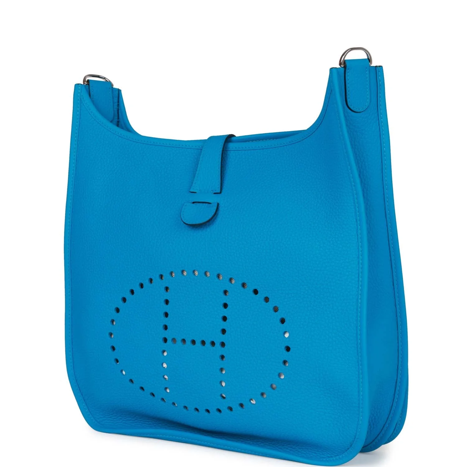 Hermes Evelyne III GM Bleu Frida Clemence Palladium Hardware