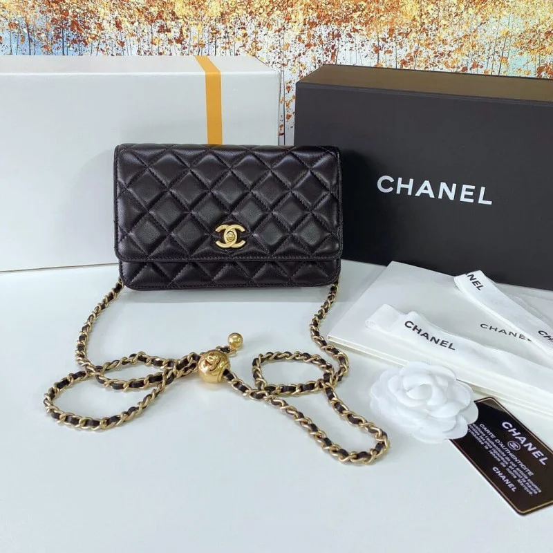 Chanel W-With -Details On Strap Ap1450 In Lambskin