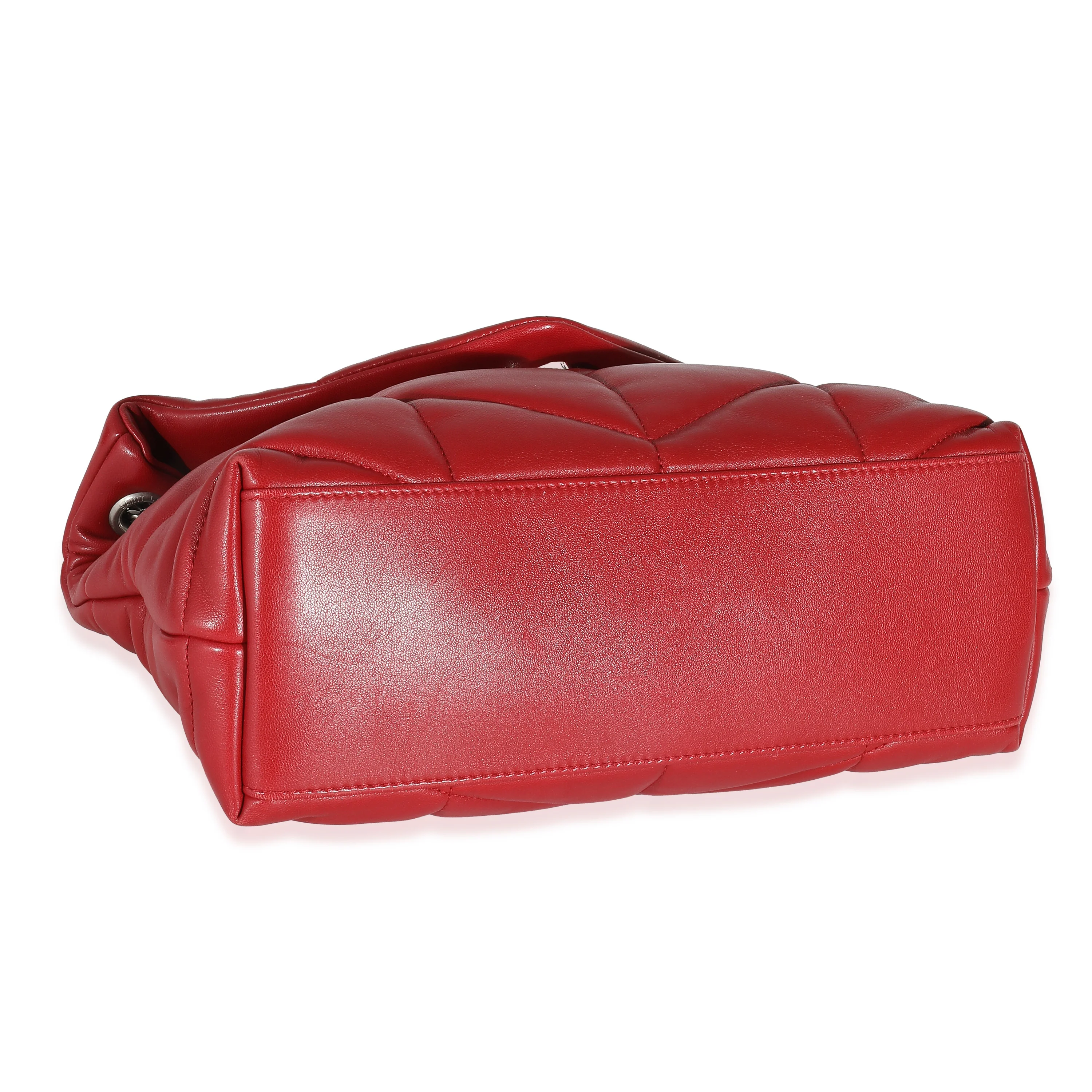 Saint Laurent Red Quilted Lambskin Small Loulou Puffer