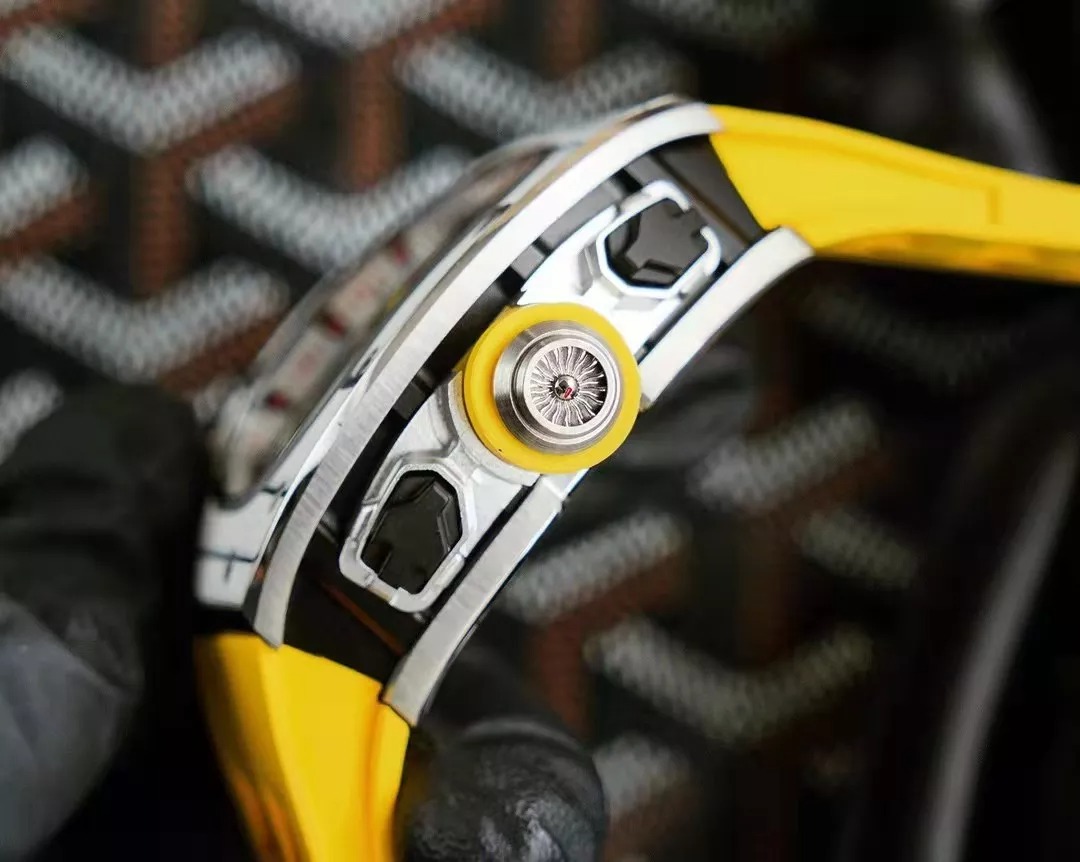 RM 62-01 Tourbillon Vibrating Alarm ACJ White Bezel Yellow Rubber Strap RM62-01
