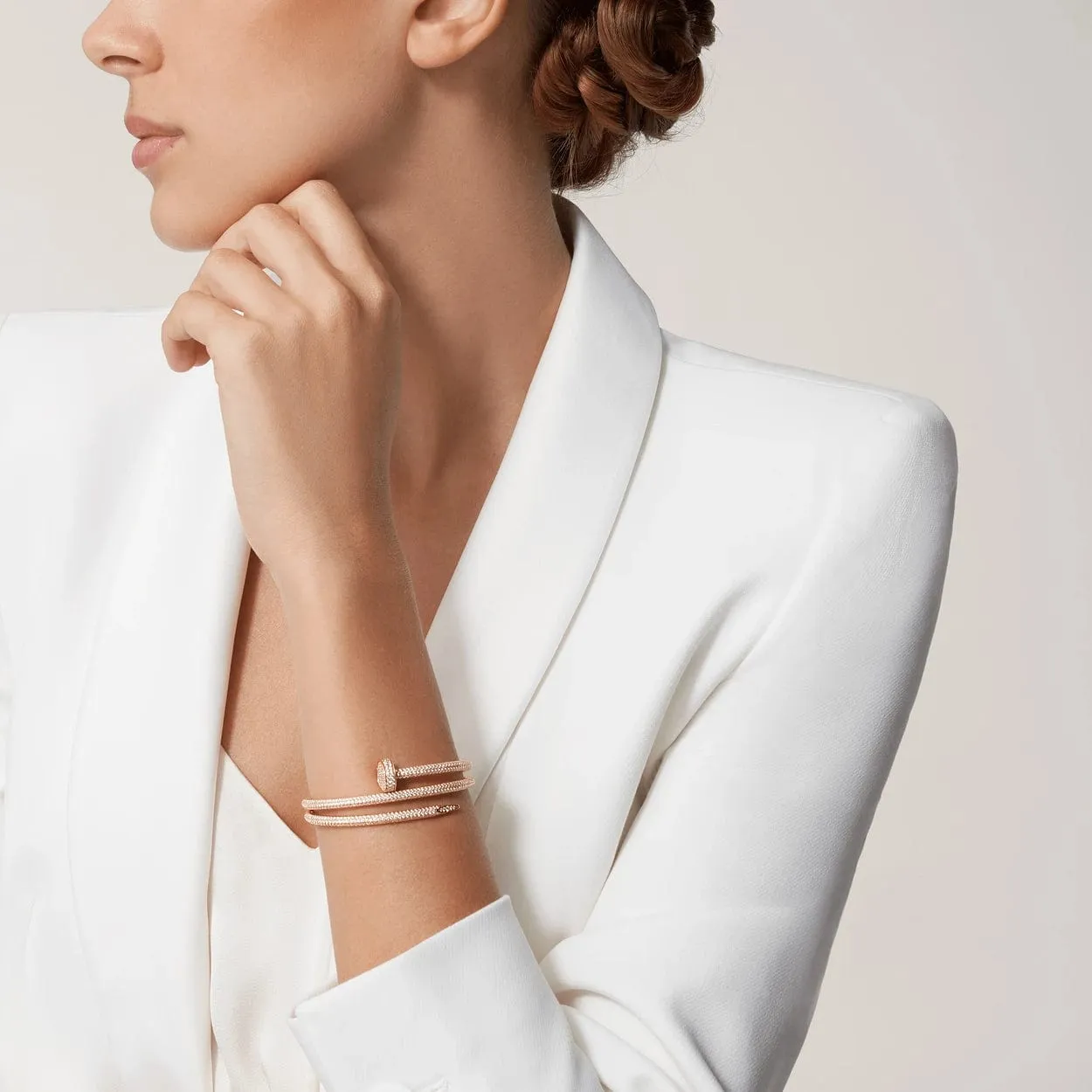 car Inspired Juste Un Clou Nail Screw Bracelet With Full Diamond Paved