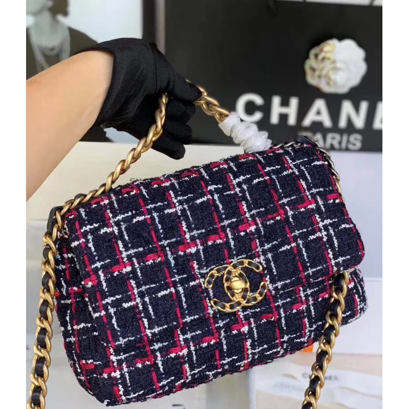 Chanel 19 Flap Bag In Tweed As1160