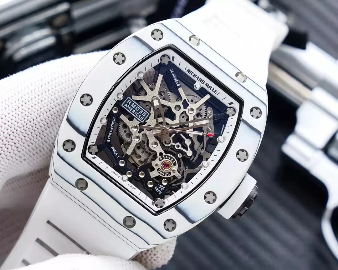 RM 35-02 White Dial White Bezel White Rubber Strap RUML3