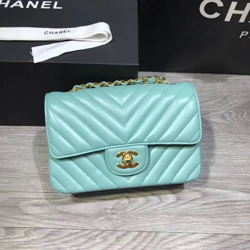 Chanel Chevron Lambskin 20Cm Class-Flap Bag 1116