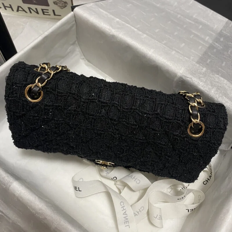 Chanel Class-Flap Bag In Black Tweed 1112