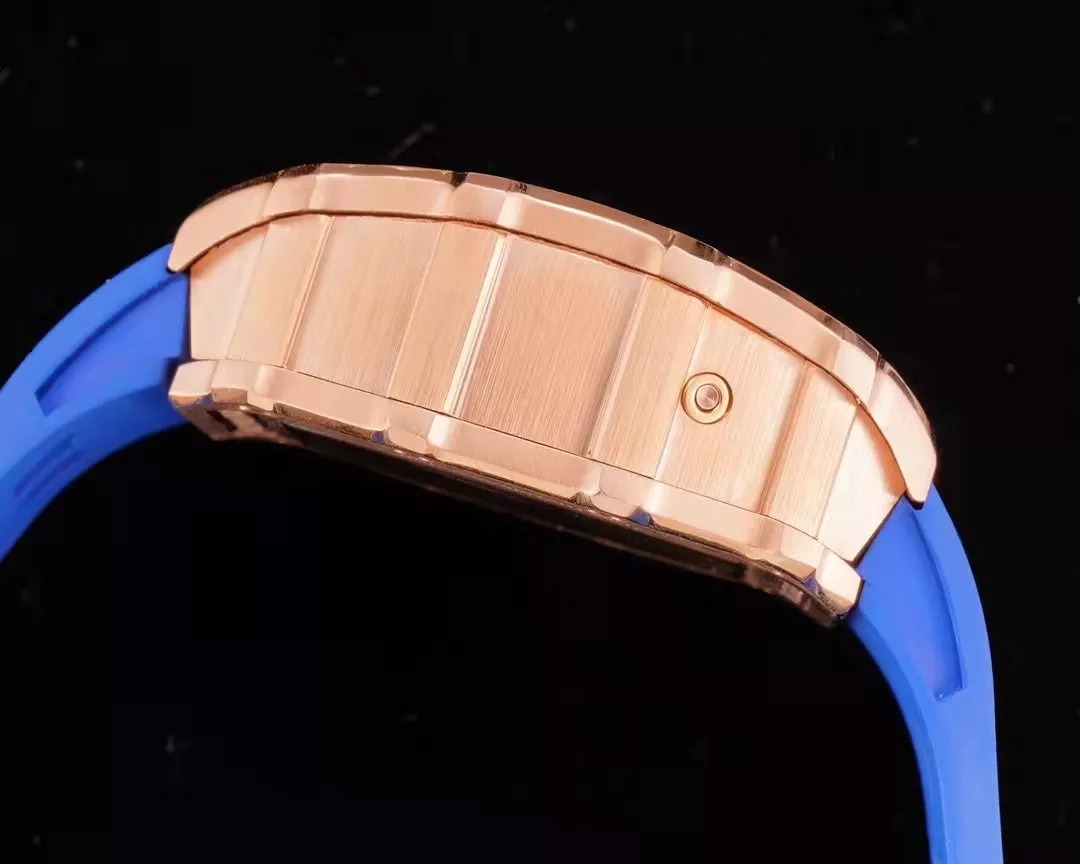 RM 11-03 Skeleton Blue Dial Rose Gold Bezel Blue Rubber Strap ZY 7750