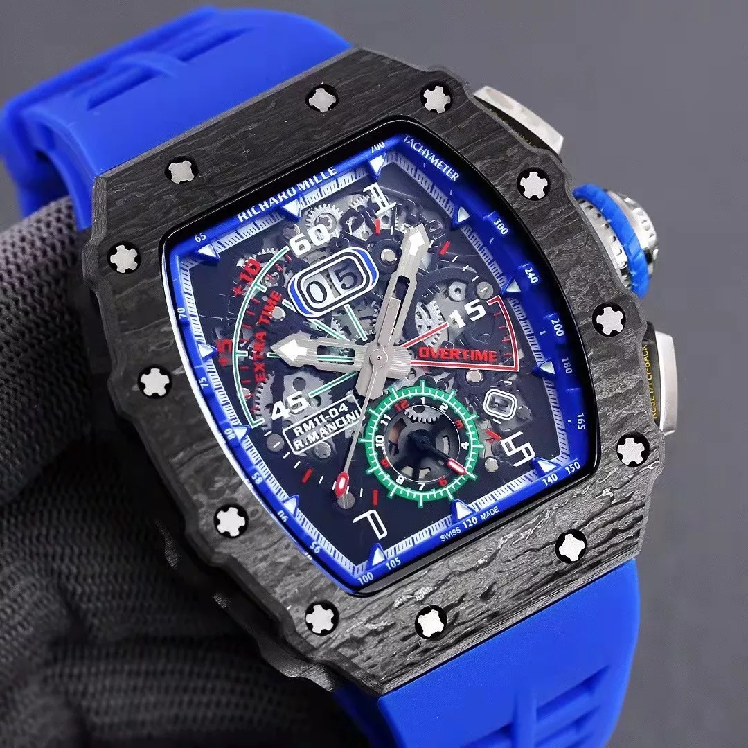 RM 11-03 Skeleton Blue Dial Black Bezel Blue Rubber Strap ZY 7750