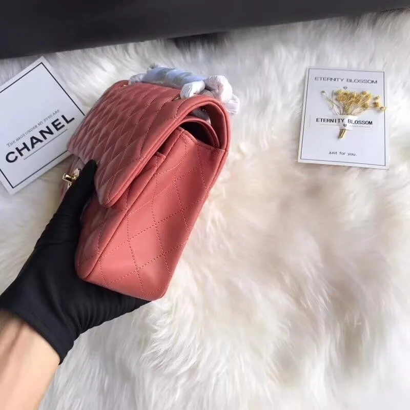 Chanel 1112 Rose Quartz Medium Size 2.55 Lambskin Leather Flap Bag