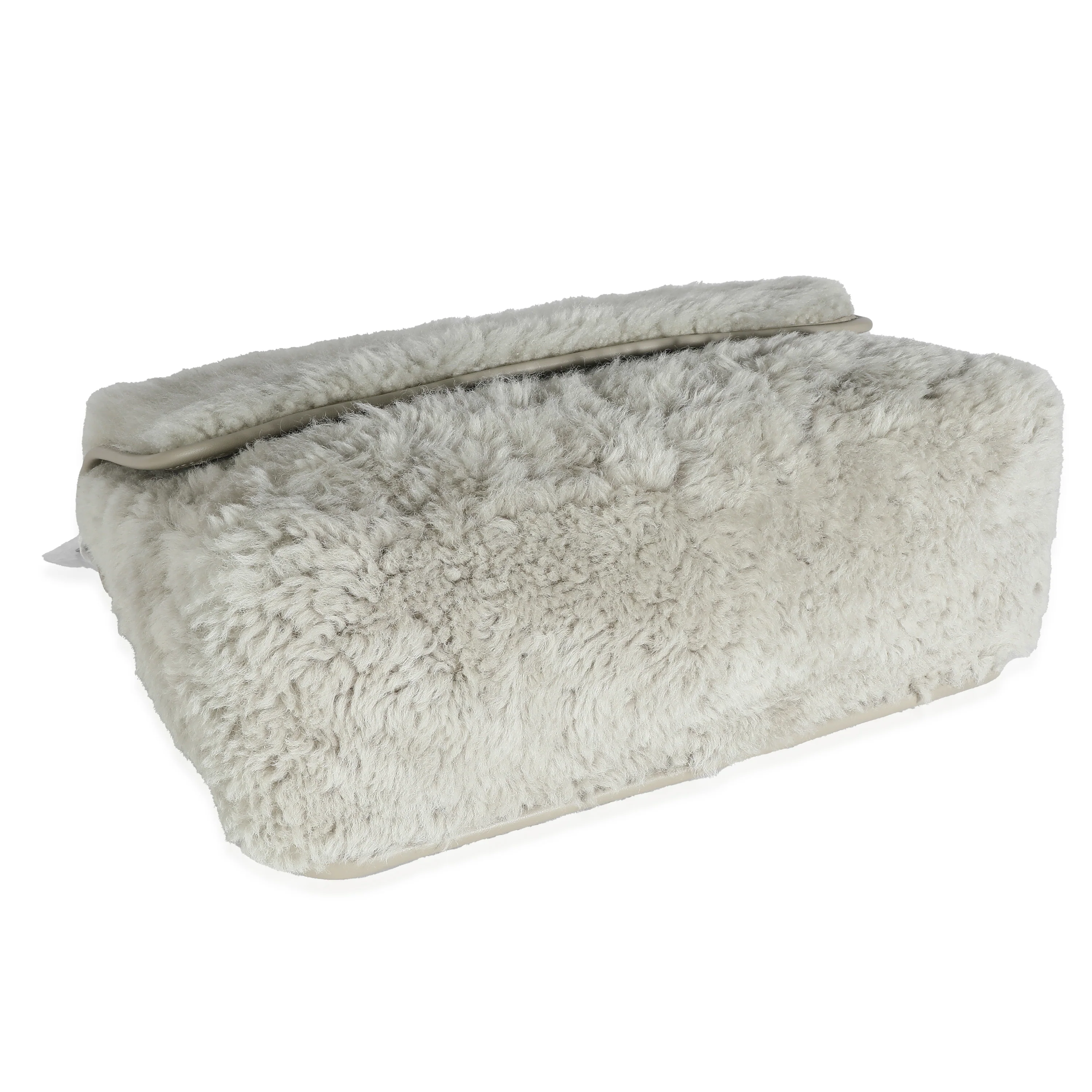 Saint Laurent Grey Calfskin Shearling Monogram Medium Niki Satchel