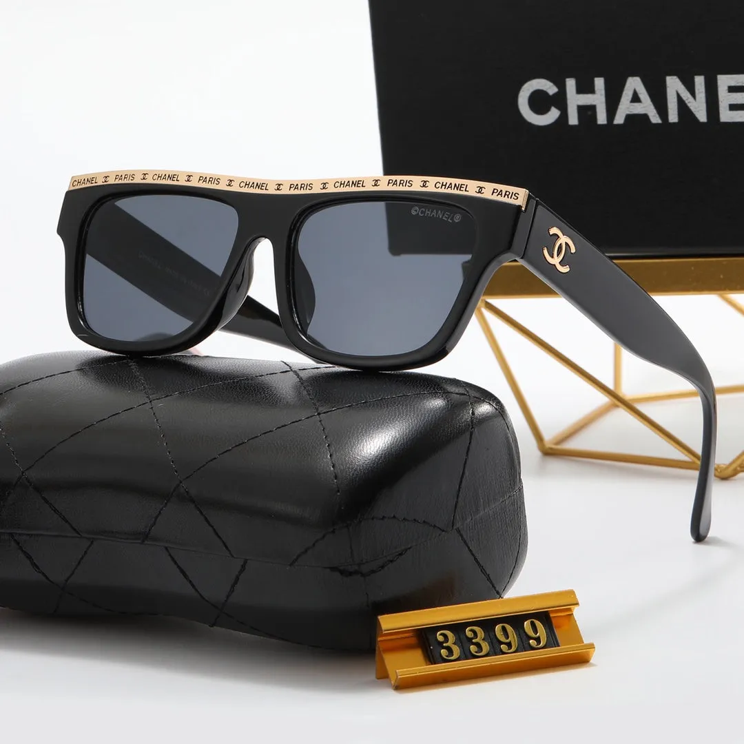 4 color luxury frame letter double c polarized sunglasses