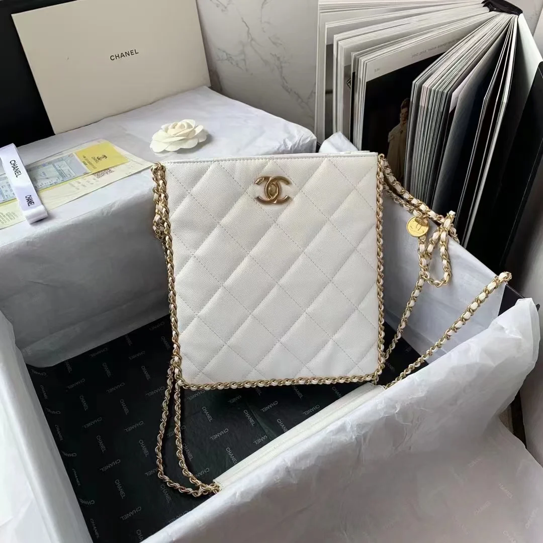 Chanel Small Shopping Bag White For Women, Women’s Bags 9in/23cm