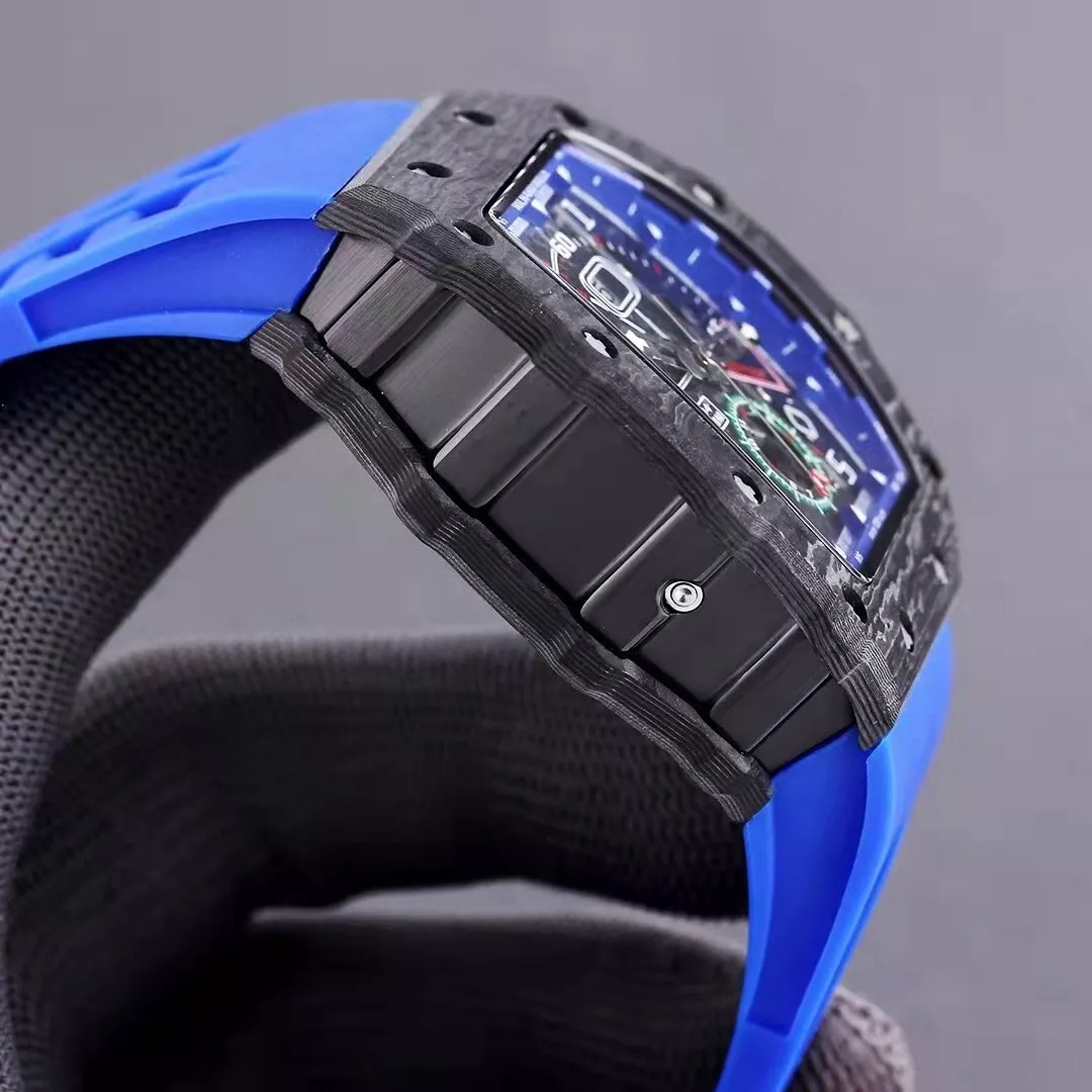 RM 11-03 Skeleton Blue Dial Black Bezel Blue Rubber Strap ZY 7750