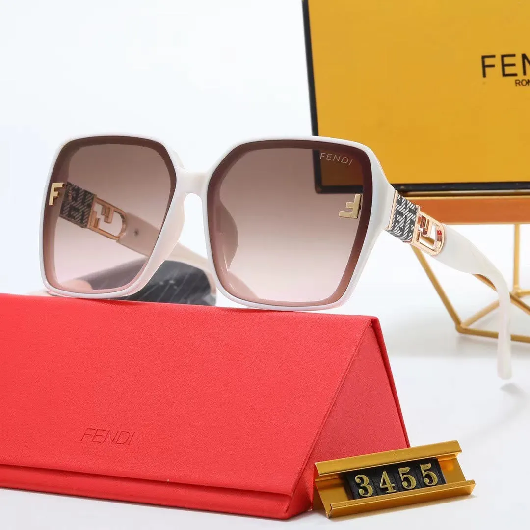 4-color fashion double F letter LOGO hollow temple polarized sunglasses