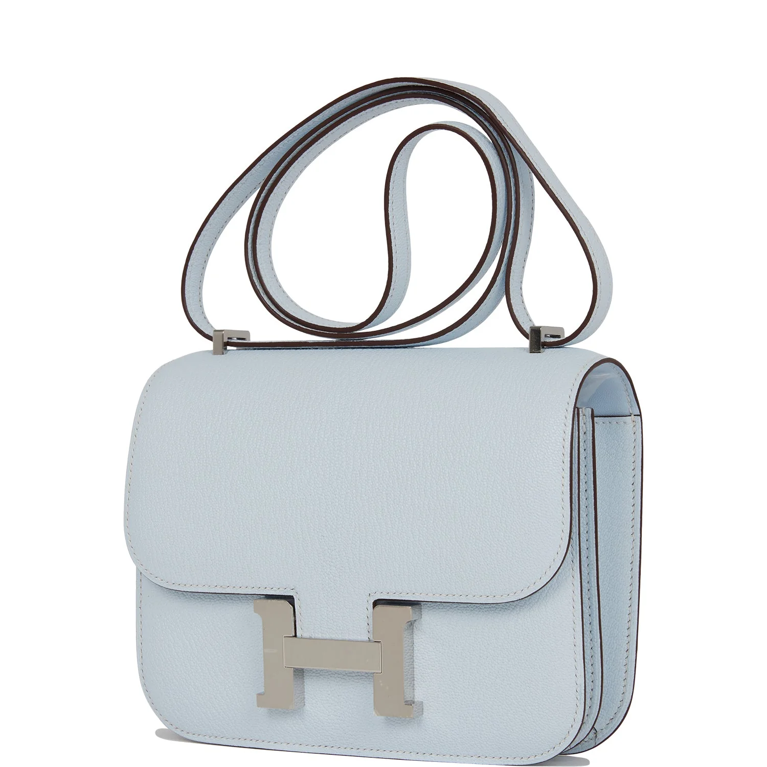 Hermes Constance 18 Bleu Brume Chevre Palladium Hardware