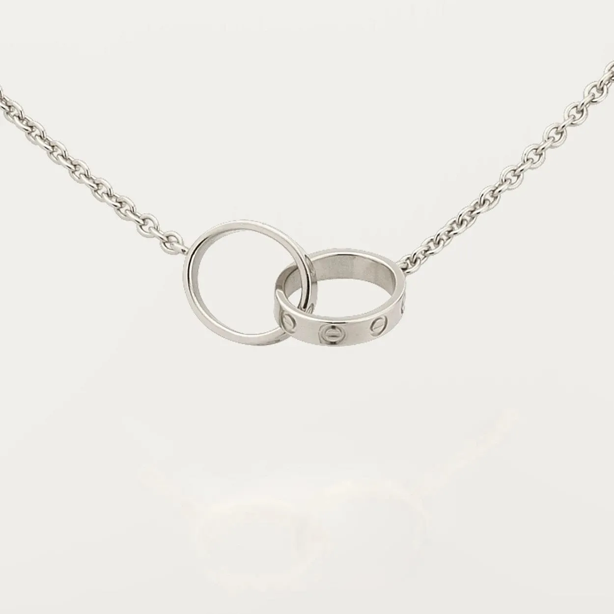 car Love Necklace Interlocking 2 Circles Necklace