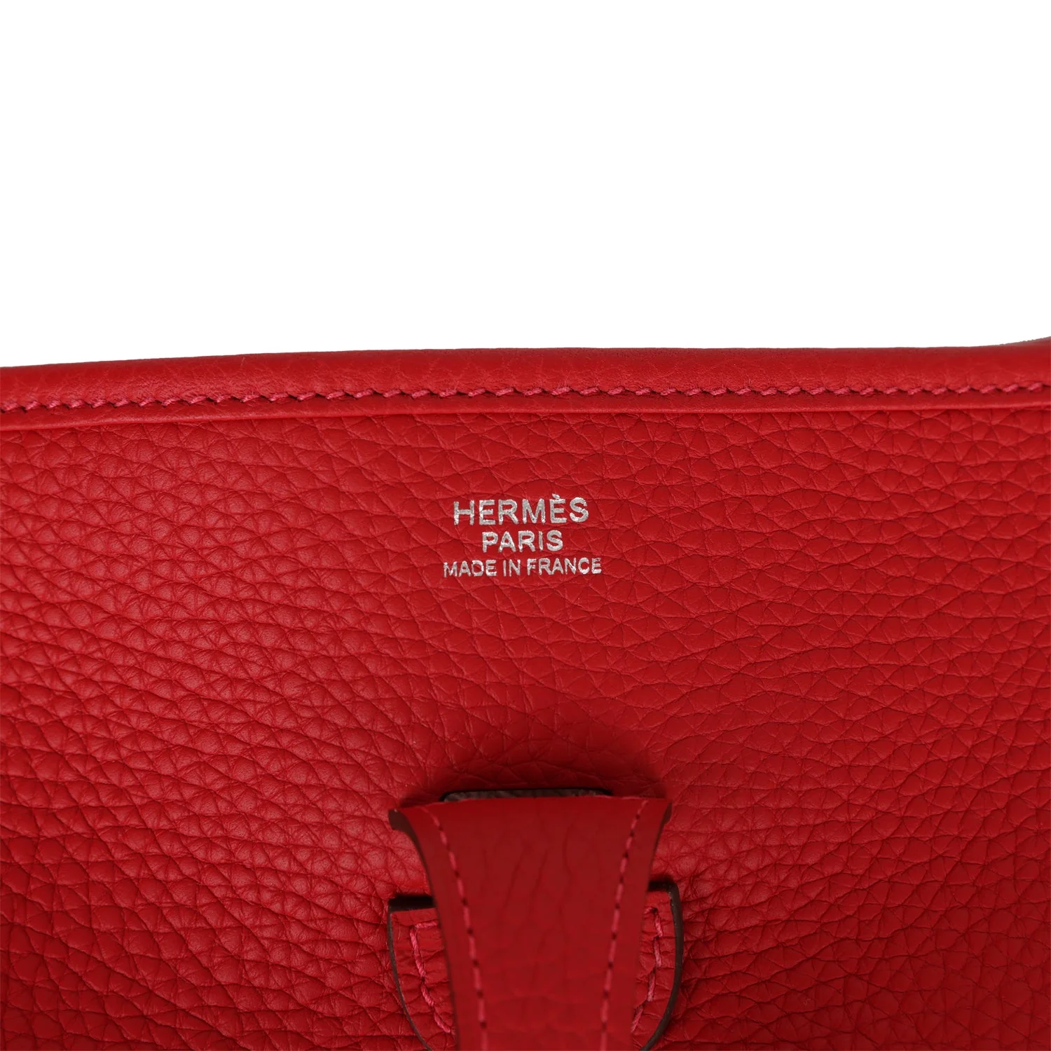 Hermes Evelyne III PM Vermillon Clemence Palladium Hardware