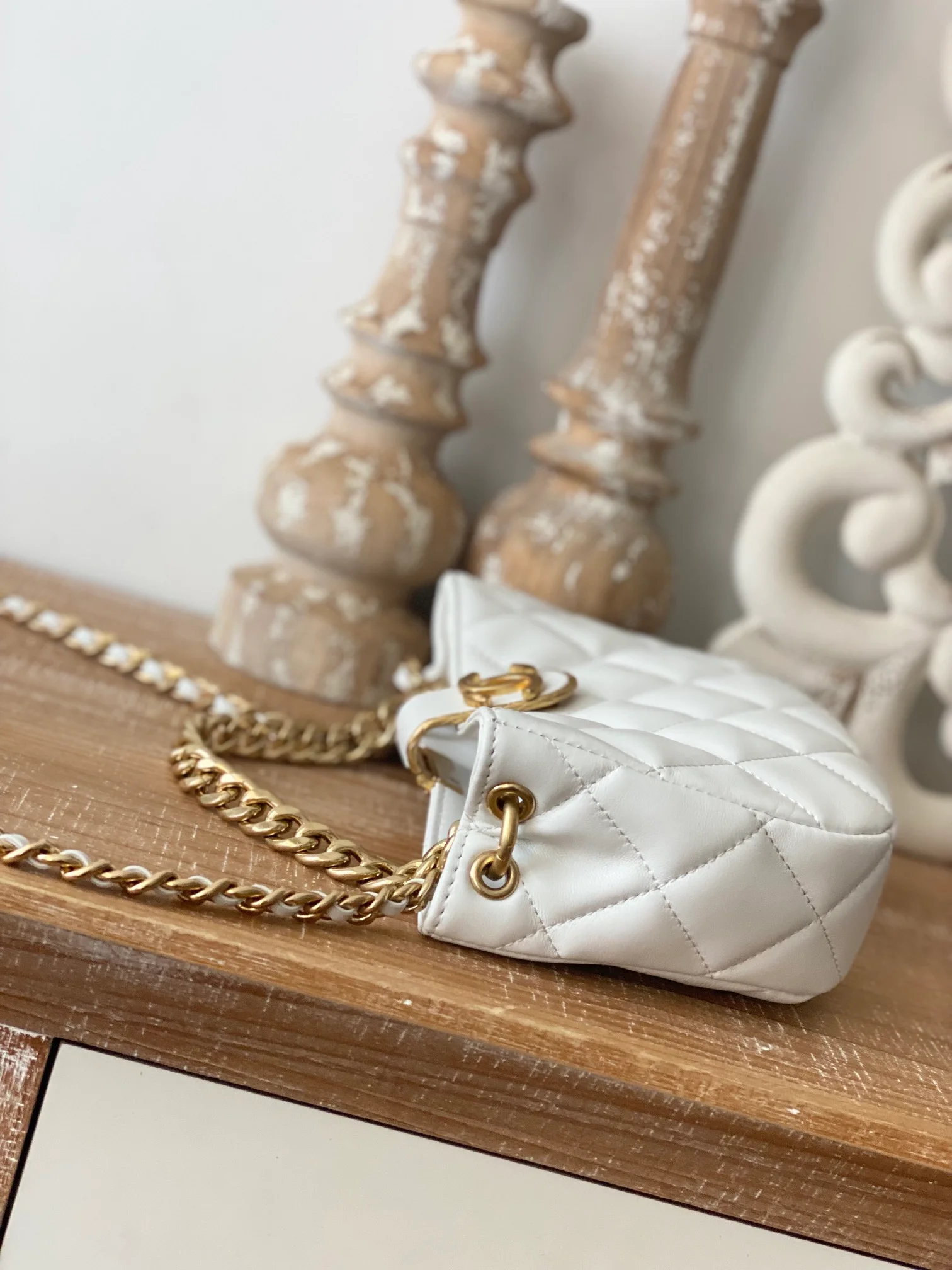 Chanel Small Hobo Bag Gold Hardware White For Women, Women’s Handbags, Shoulder Bags 7.5in/19cm