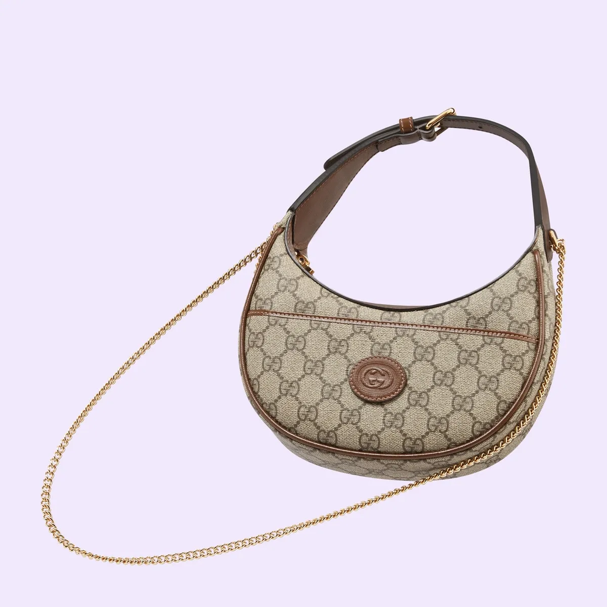 Half-moon-shaped mini bag with Interlocking