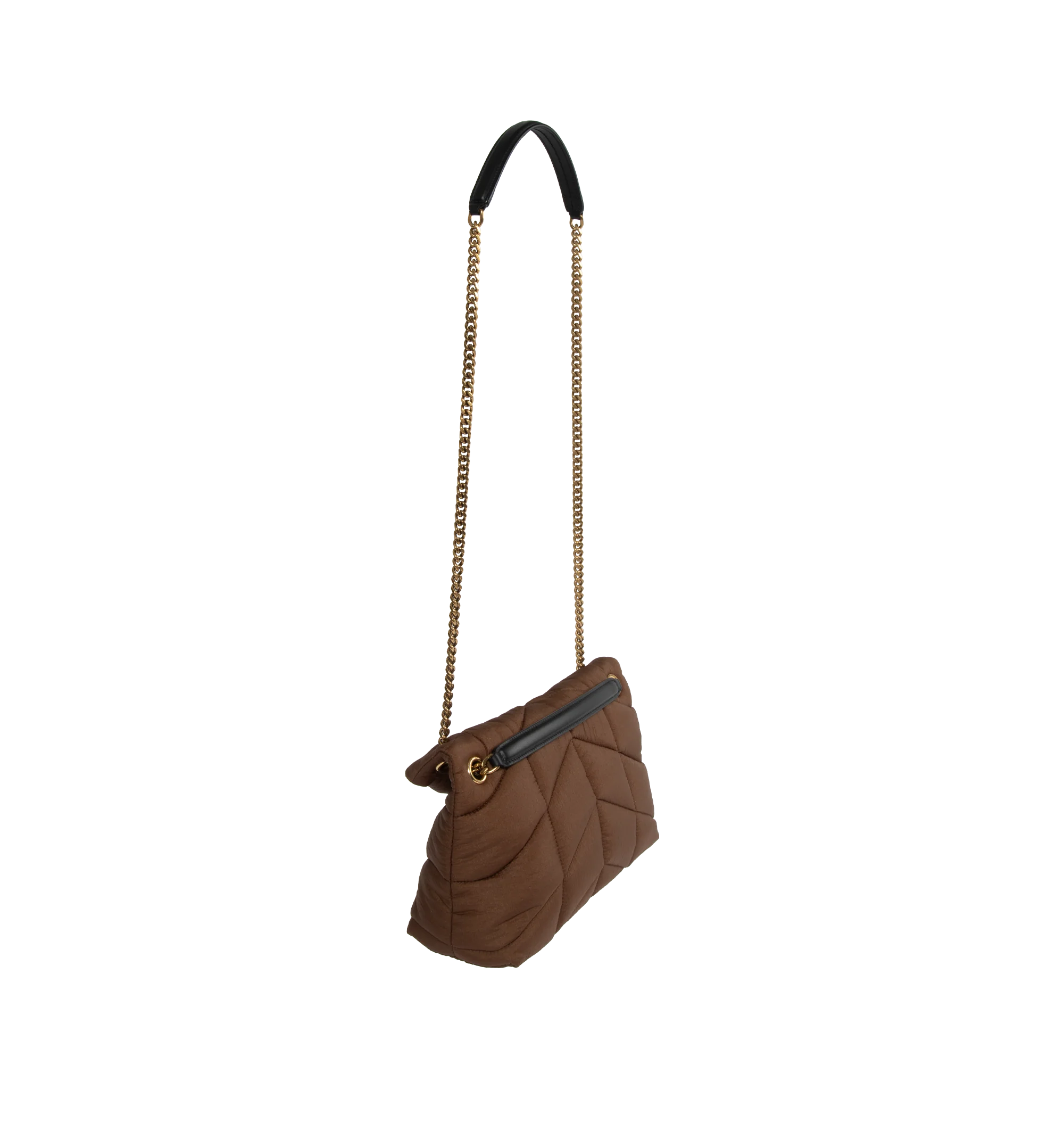 PUFFER SMALL NYLON AND LEATHER BAG