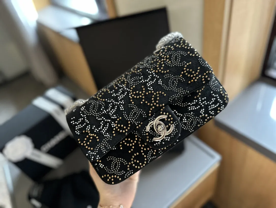 PARIS-SHANGHAI STUDDED CC FLAP BAG