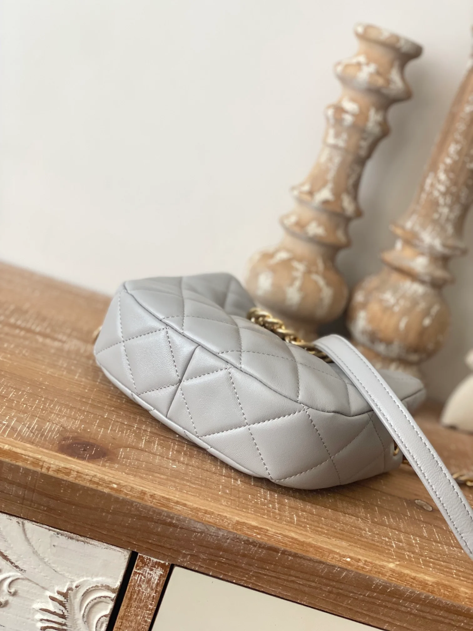 Chanel Small Hobo Bag Gold Hardware Grey For Women, Women’s Handbags, Shoulder Bags 7.5in/19cm