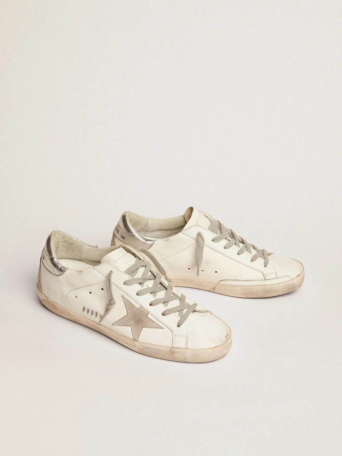 GG Super-Star sneakers with silver-coloured heel tab and metal stud lettering