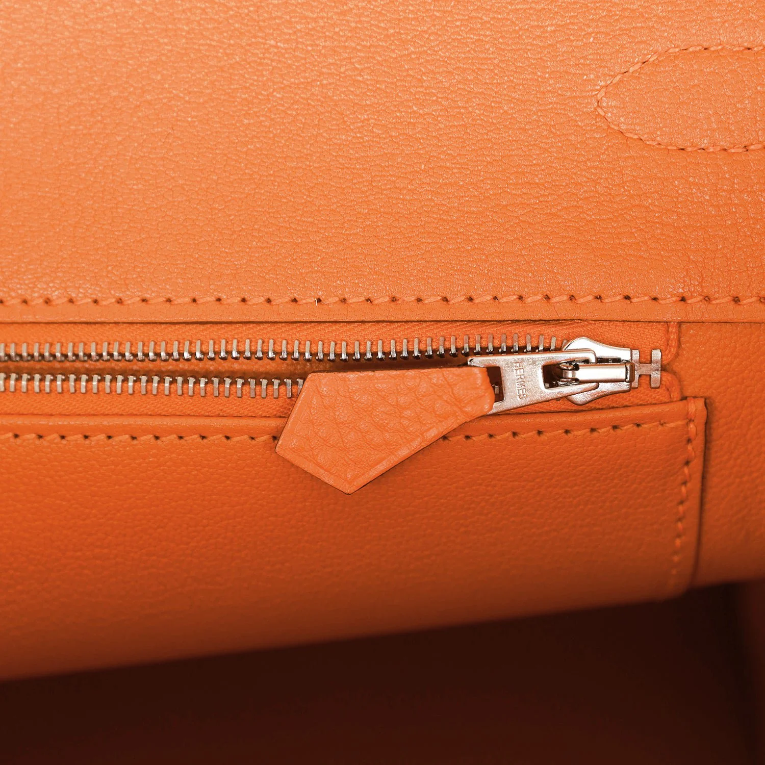 Pre-owned Hermes Birkin 35 Orange H Togo Palladium Hardware