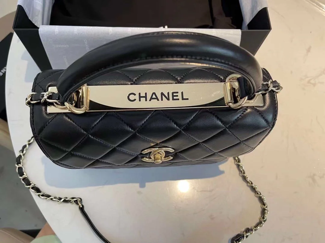 Chanel Classic Flap Bag Gold Toned Hardware Black 9.8in/25cm
