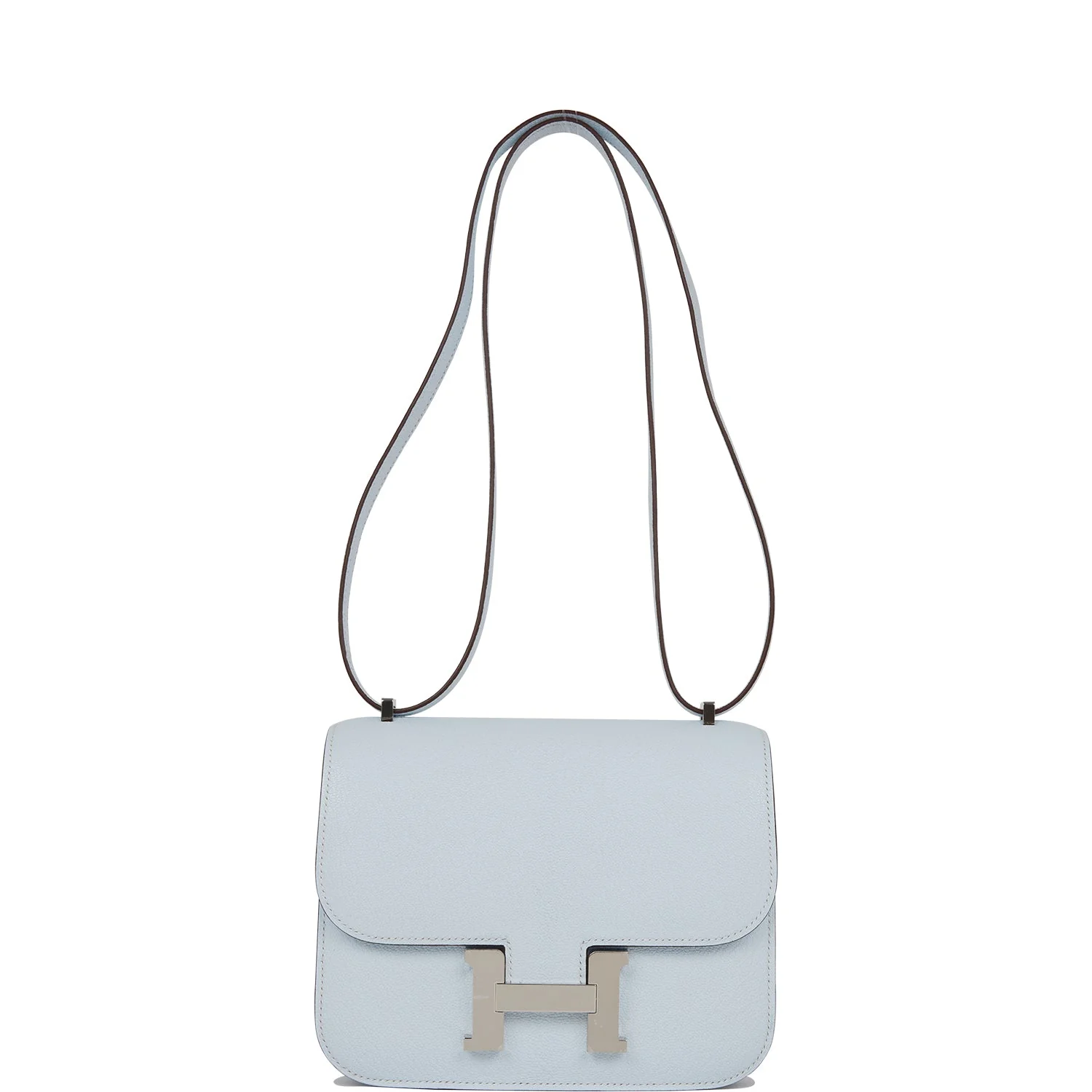 Hermes Constance 18 Bleu Brume Chevre Palladium Hardware