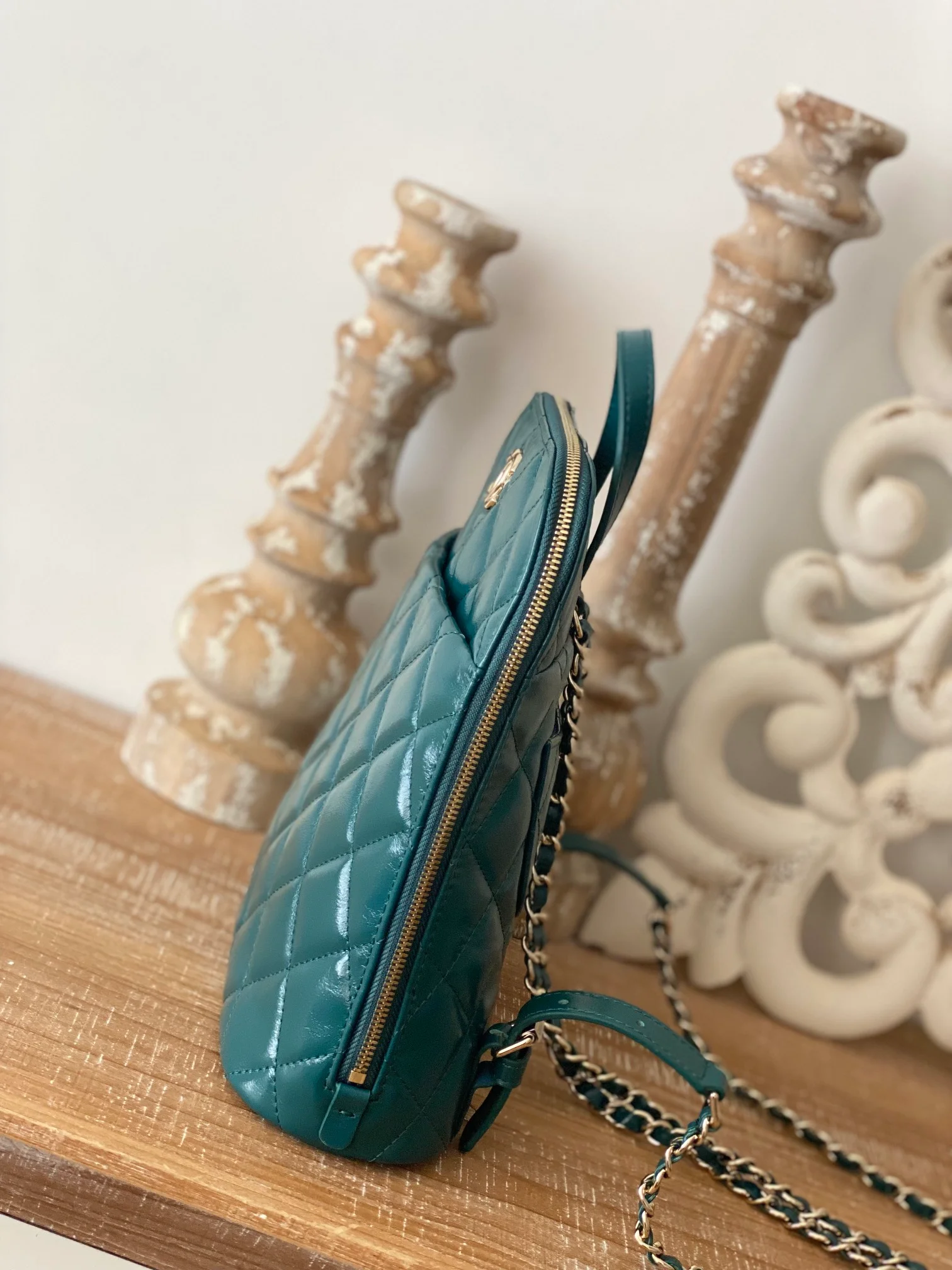 Chanel Rucksack Backpack Mallard Green Bag For Women 21cm/8in