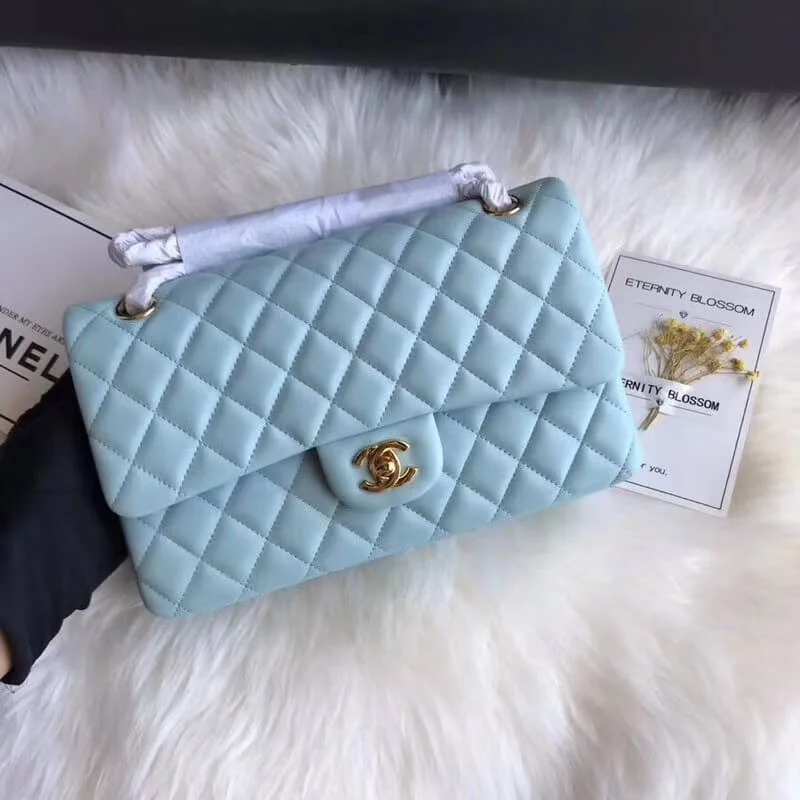 Chanel 1112 Tiffany Blue Medium Size 2.55 Lambskin Leather Flap Bag