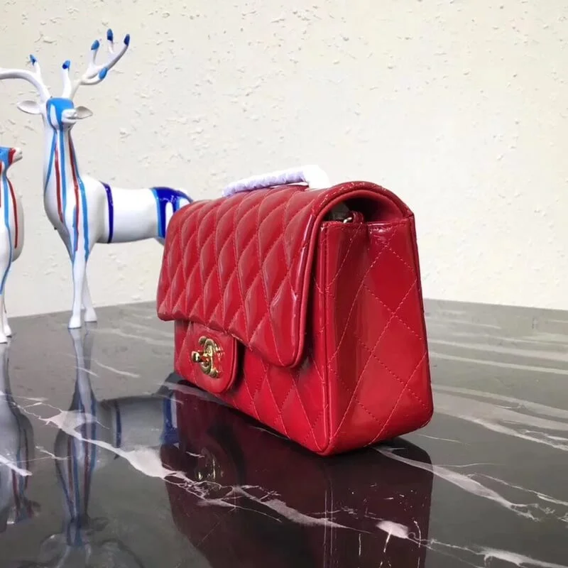 Chanel Pantent Leather 20Cm Class-Flap Bag 1116