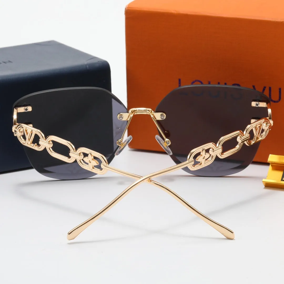 4 Colors Fashion Stitching Hollow Letter Polarized Sunglasses