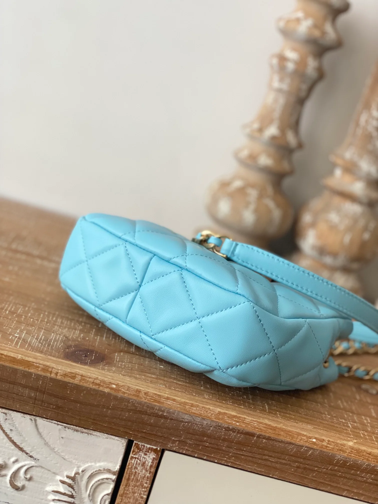 Chanel Small Hobo Bag Gold Hardware Blue For Women, Women’s Handbags, Shoulder Bags 7.5in/19cm