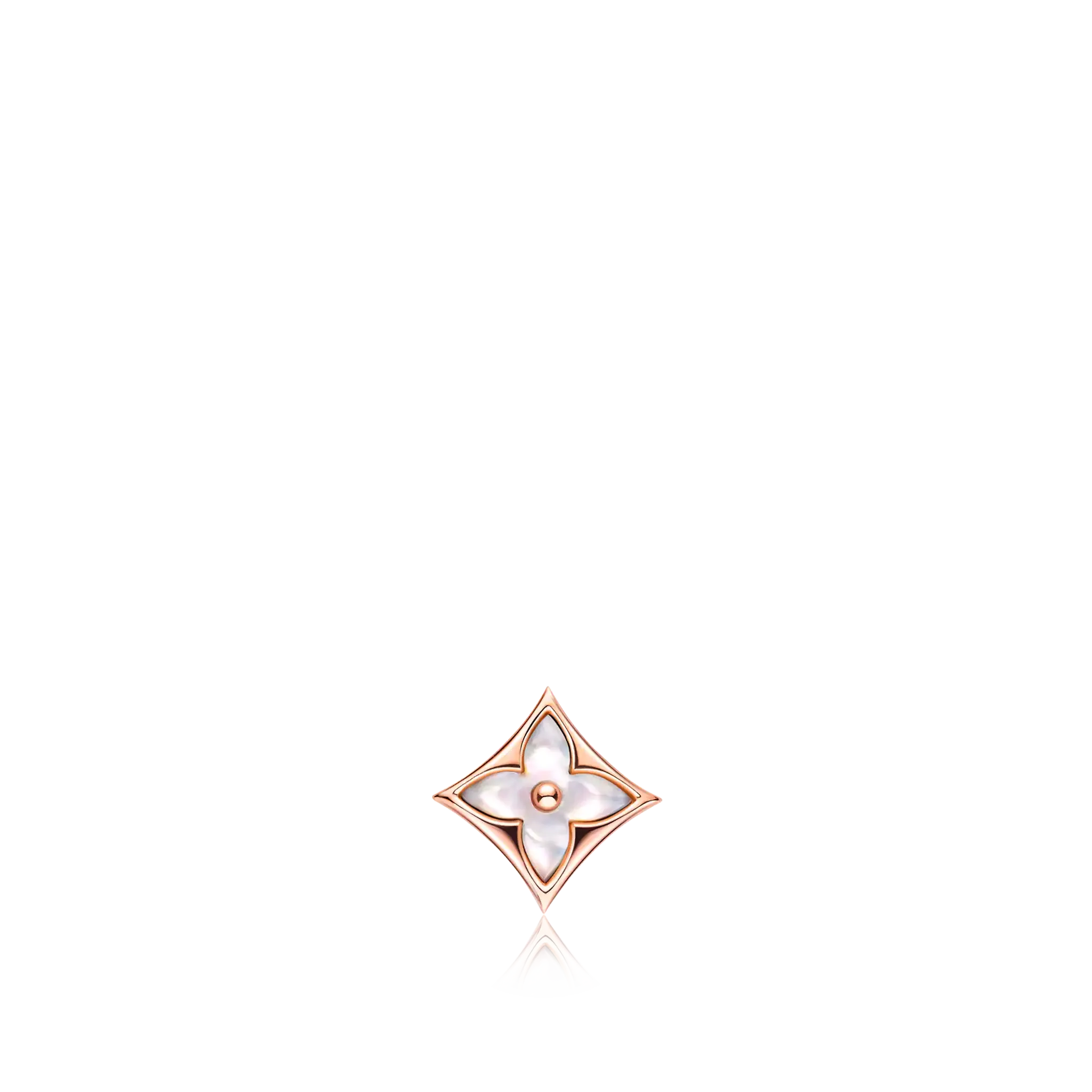 Color Blossom Star Rose Gold and White Mother-of-Pearl Earring - Single