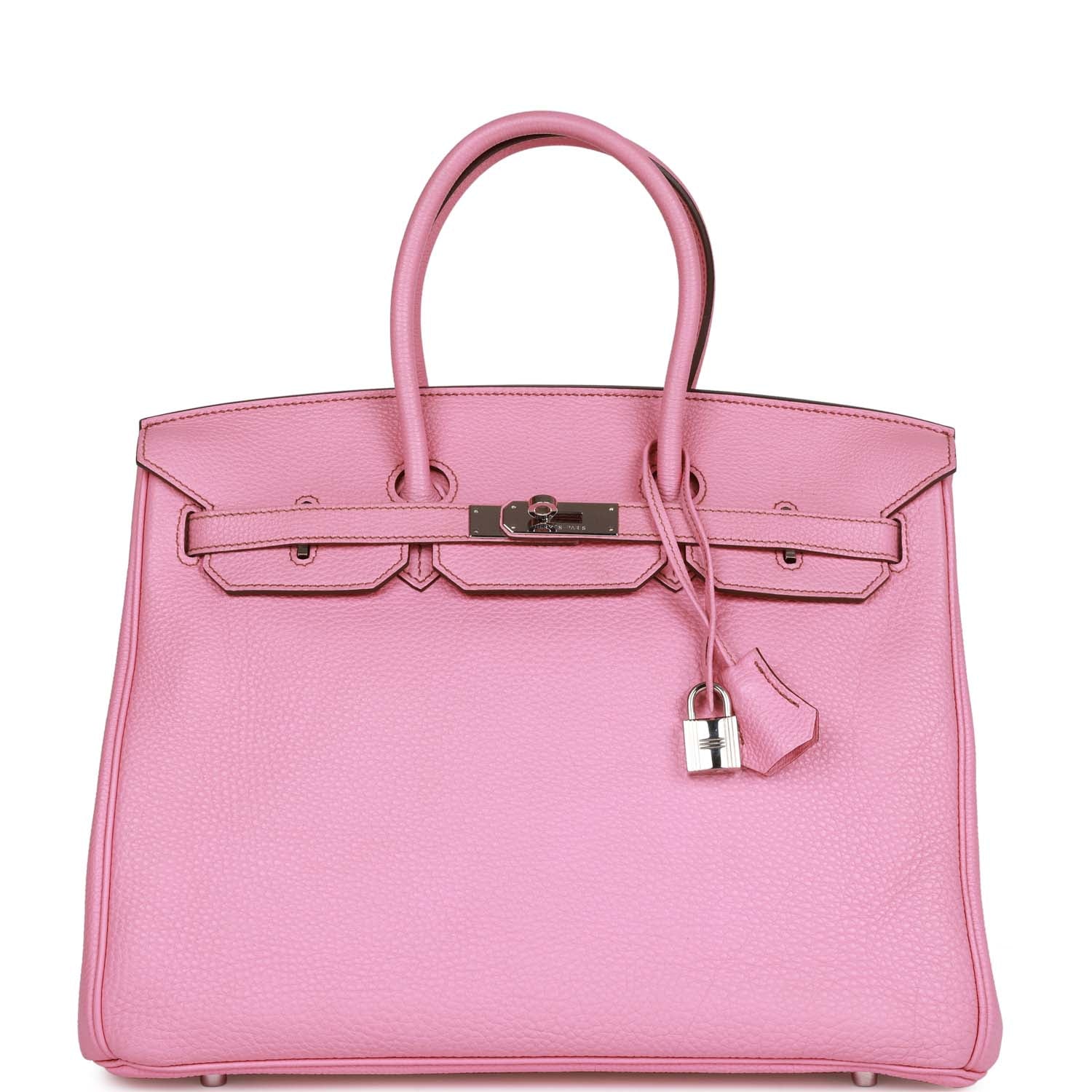 Pre-owned Hermes Birkin 35 Bubblegum Togo Palladium Hardware