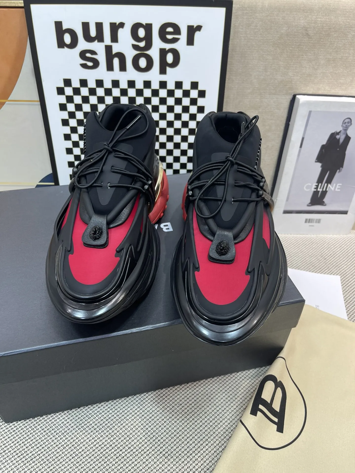 Bam man and women shoes heels 8cm red black