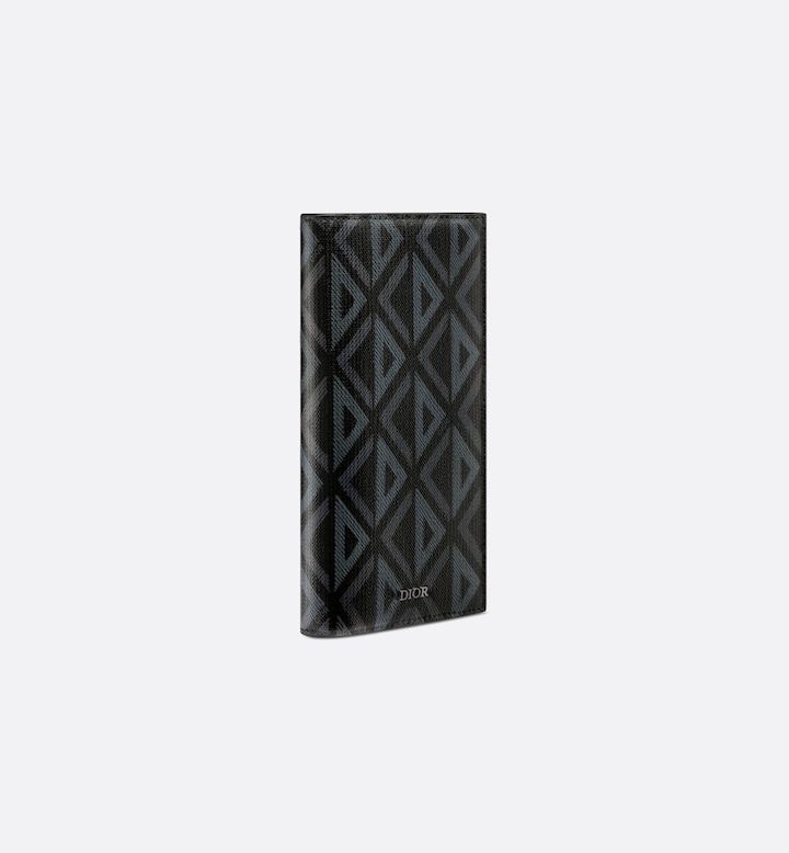 Vertical Bifold Wallet  Black CD Diamond Canvas