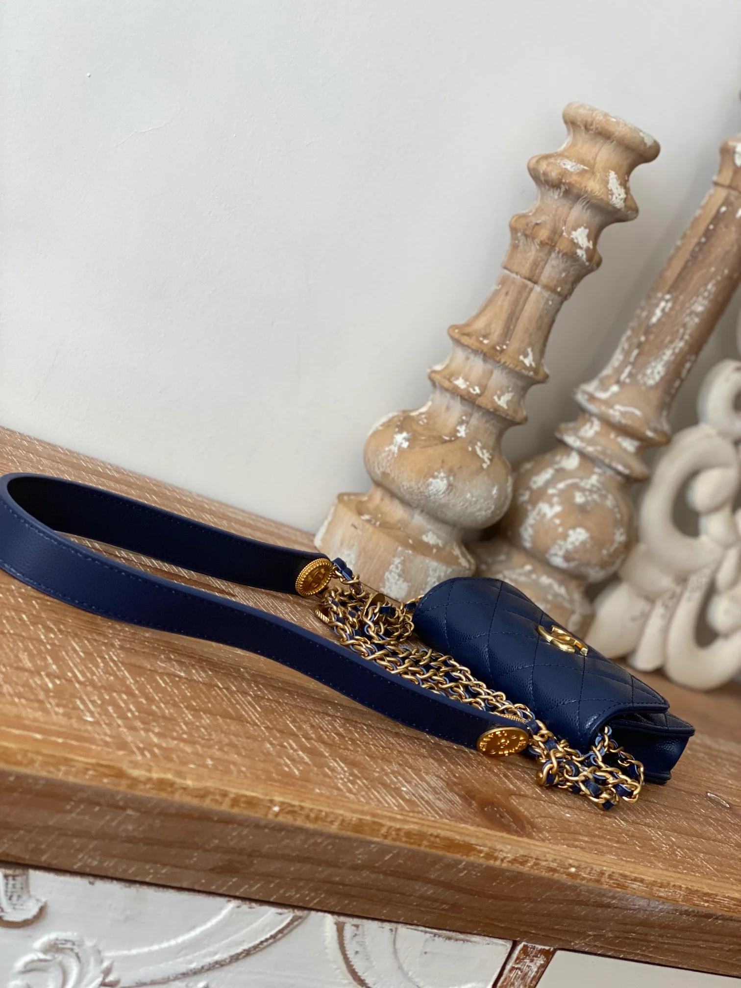 Chanel Clutch With Chain Blue For Women, Women’s Bags 4.8in/12.3cm