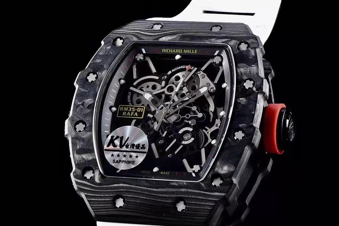 RM 35-01 Black Bezel Blue Dial White Rubber Strap KV RUML3