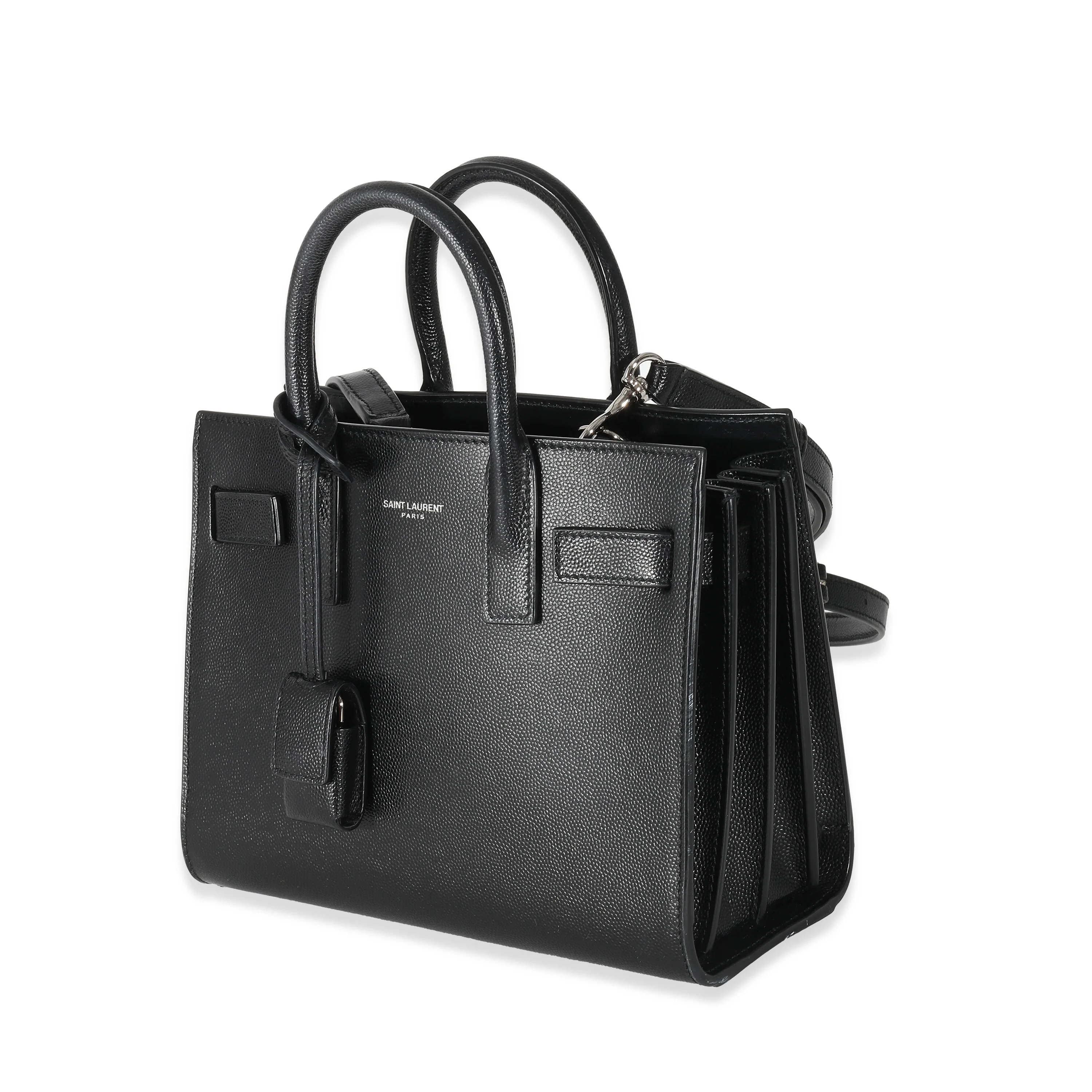 Saint Laurent Black Grained Leather Nano Sac De Jour
