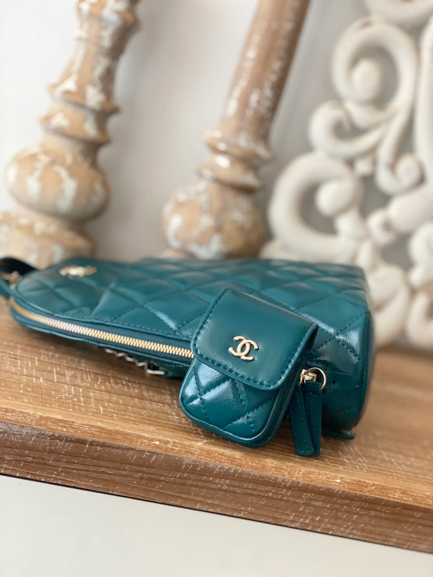 Chanel Rucksack Backpack Mallard Green Bag For Women 21cm/8in