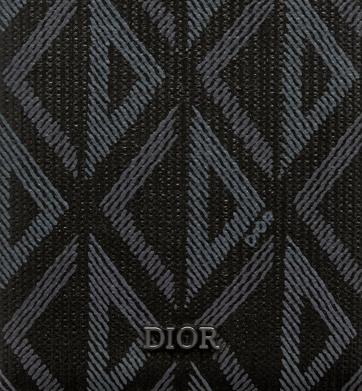 Vertical Bifold Wallet  Black CD Diamond Canvas