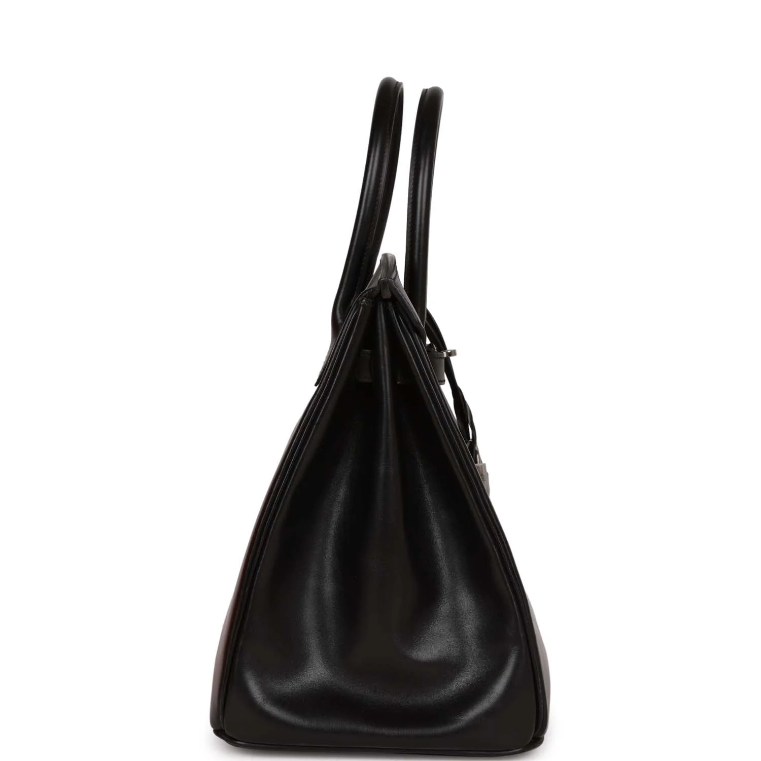 Pre-owned Hermes Special Order (HSS) Birkin 35 Black Box Verso Palladium Hardware