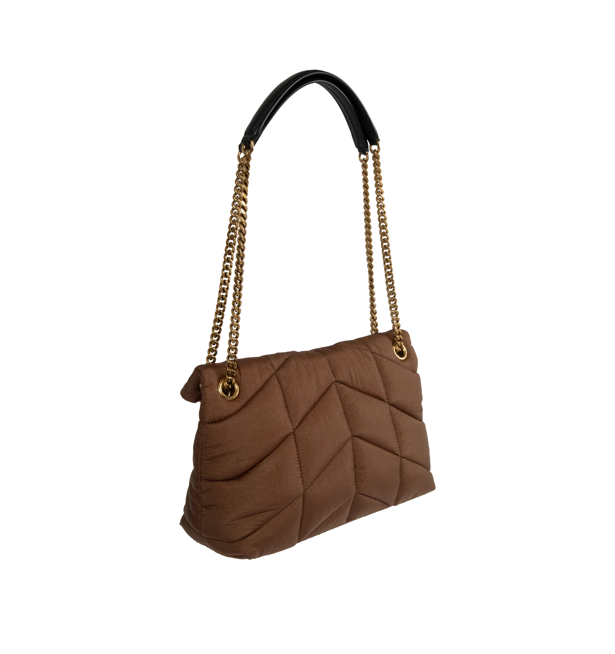 PUFFER SMALL NYLON AND LEATHER BAG