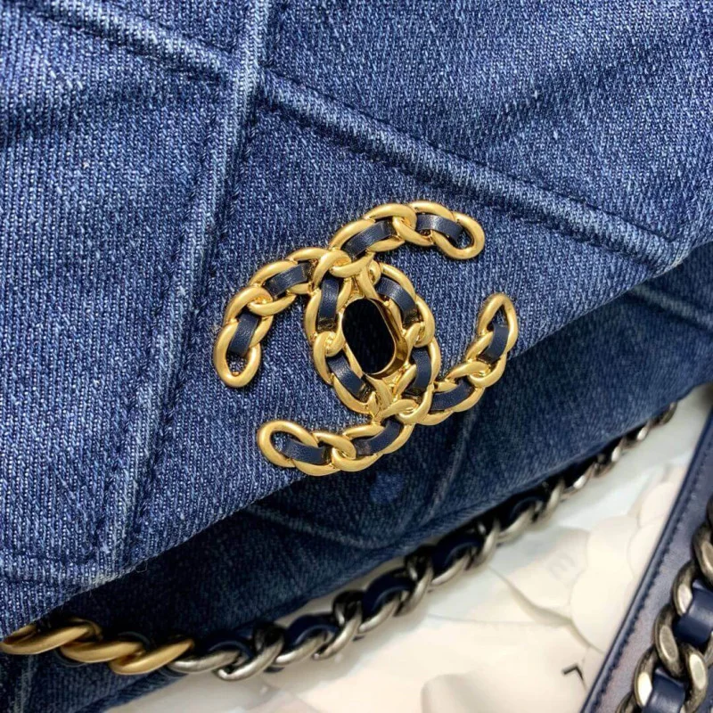 Chanel 19 Small Flap Bag As1160 Denim