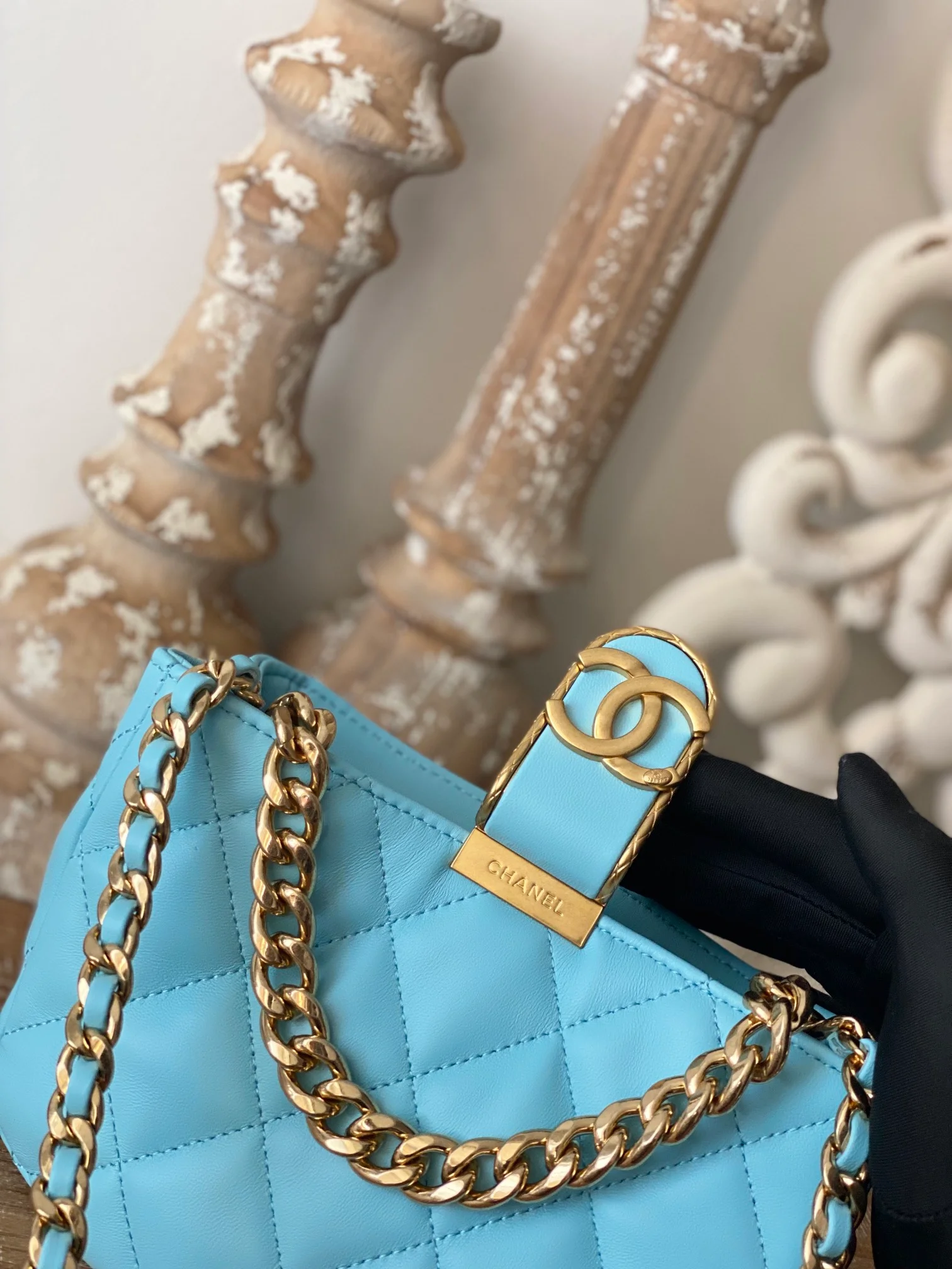 Chanel Small Hobo Bag Gold Hardware Blue For Women, Women’s Handbags, Shoulder Bags 7.5in/19cm